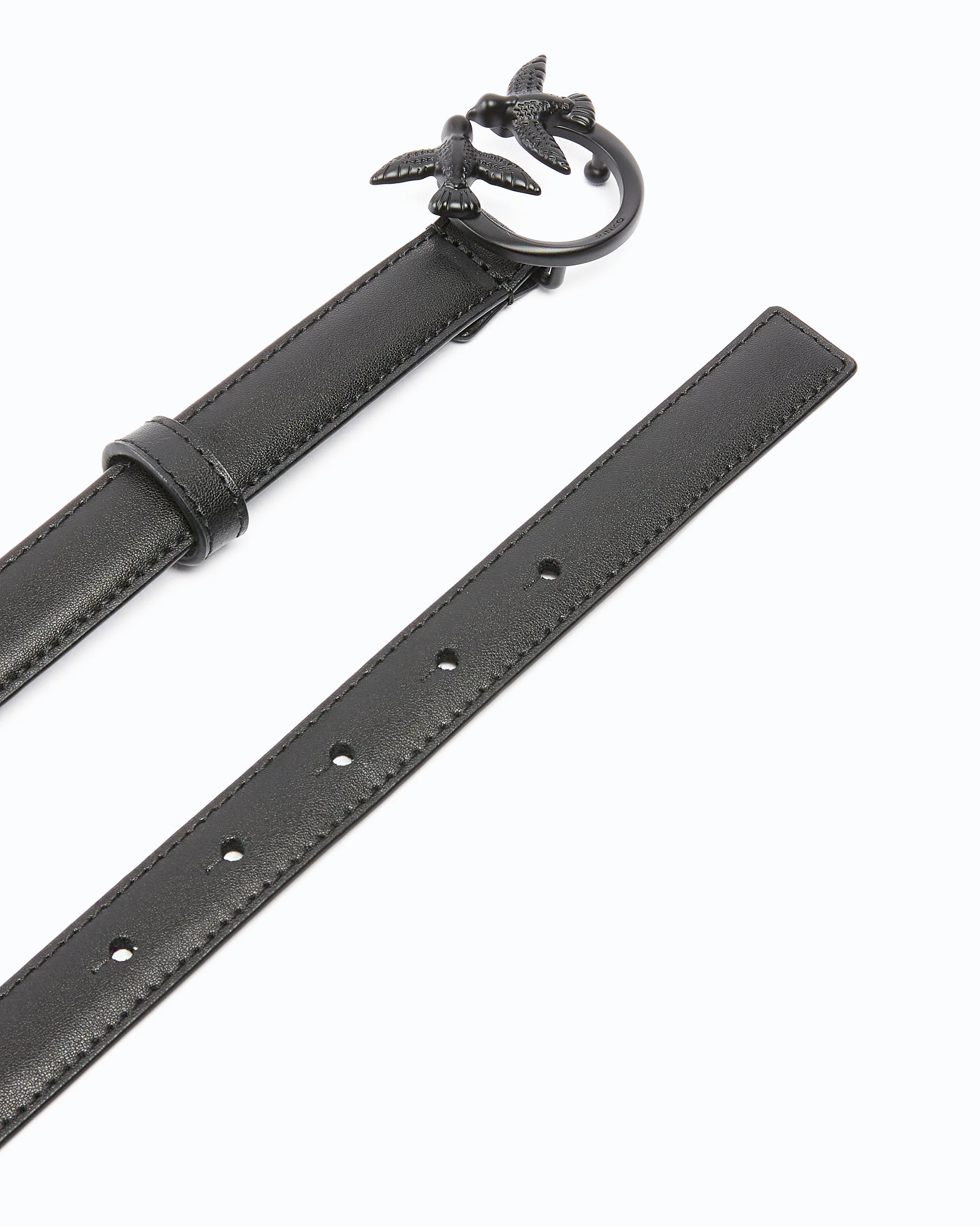 Thin colour-block Love Birds leather belt 2cm - Image 3