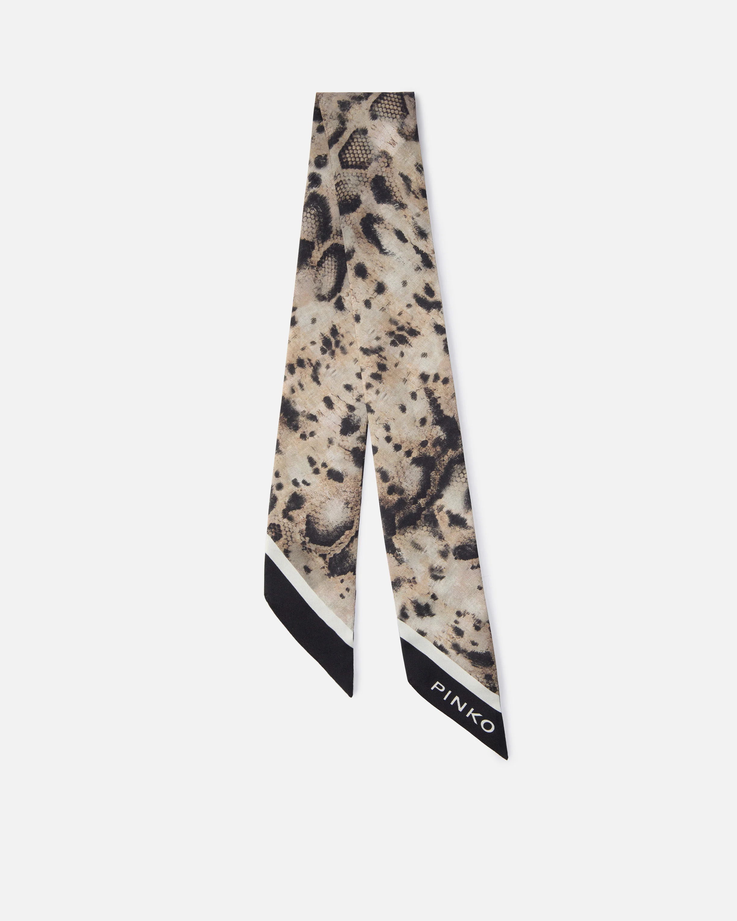 Thin scarf with snake print