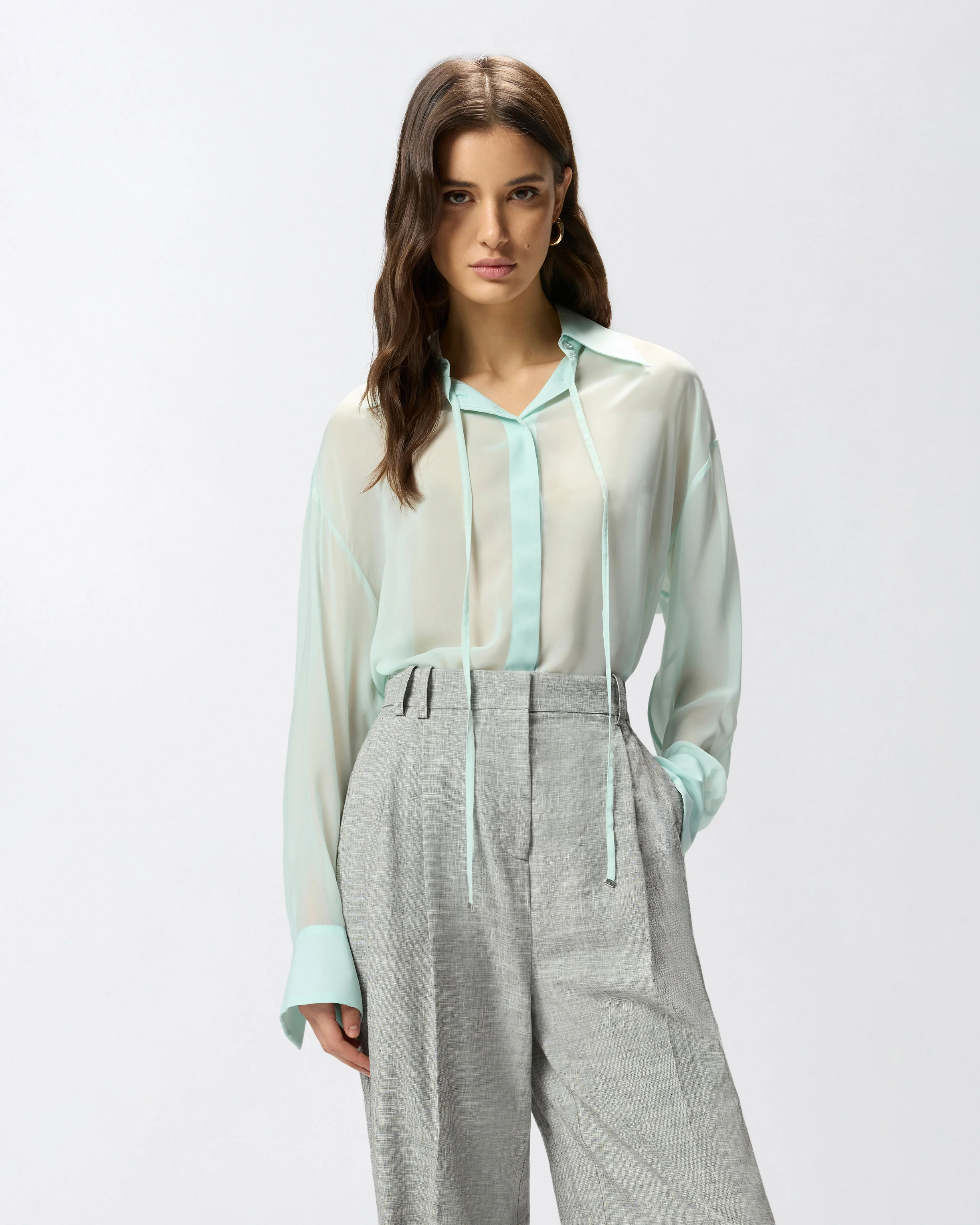 Transparent shirt in chiffon