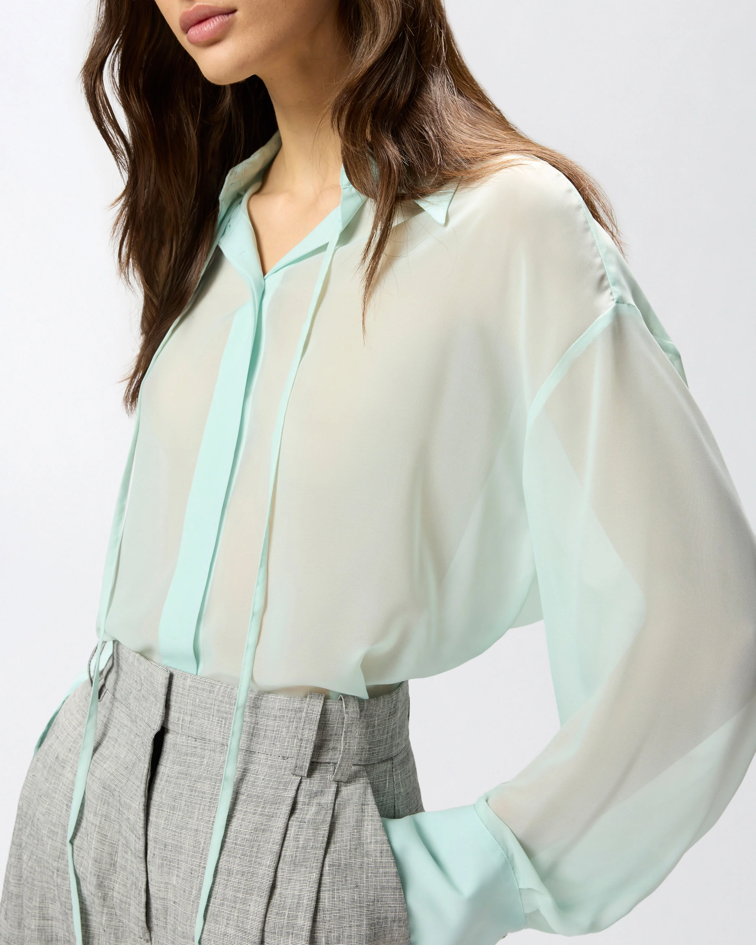 Transparent shirt in chiffon - Image 4