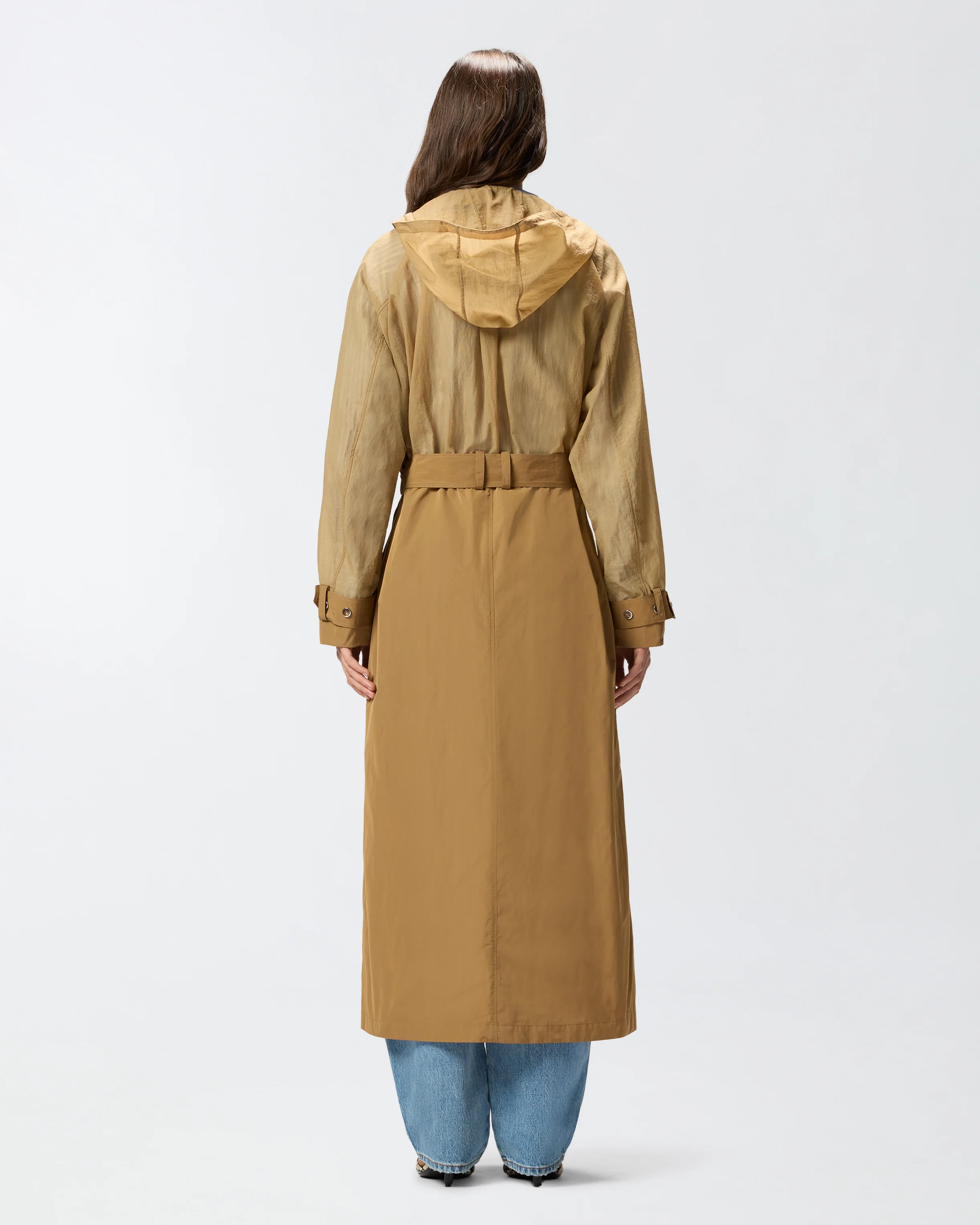 Trench coat with sheer inserts - Image 3
