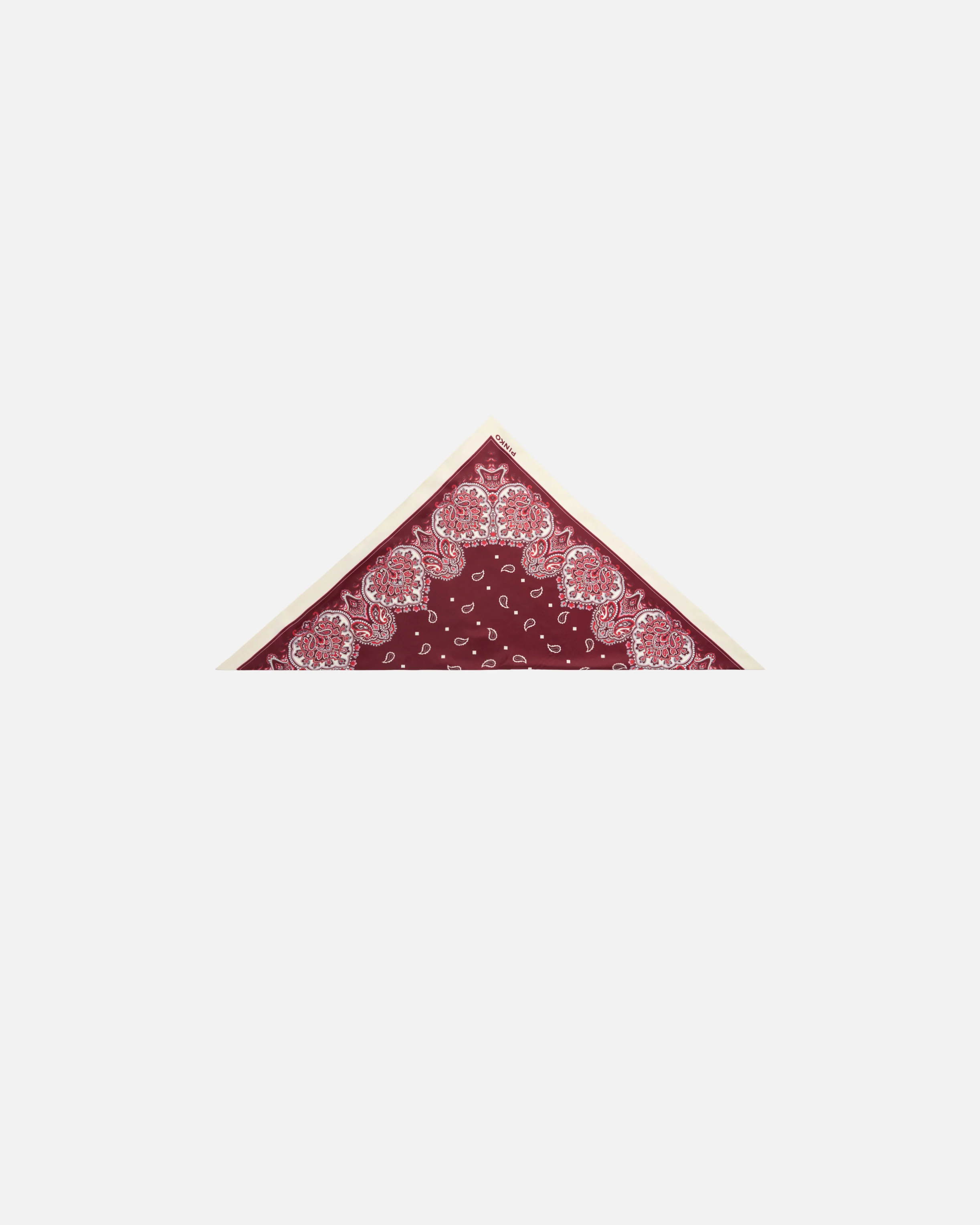 Triangular scarf with floral paisley print