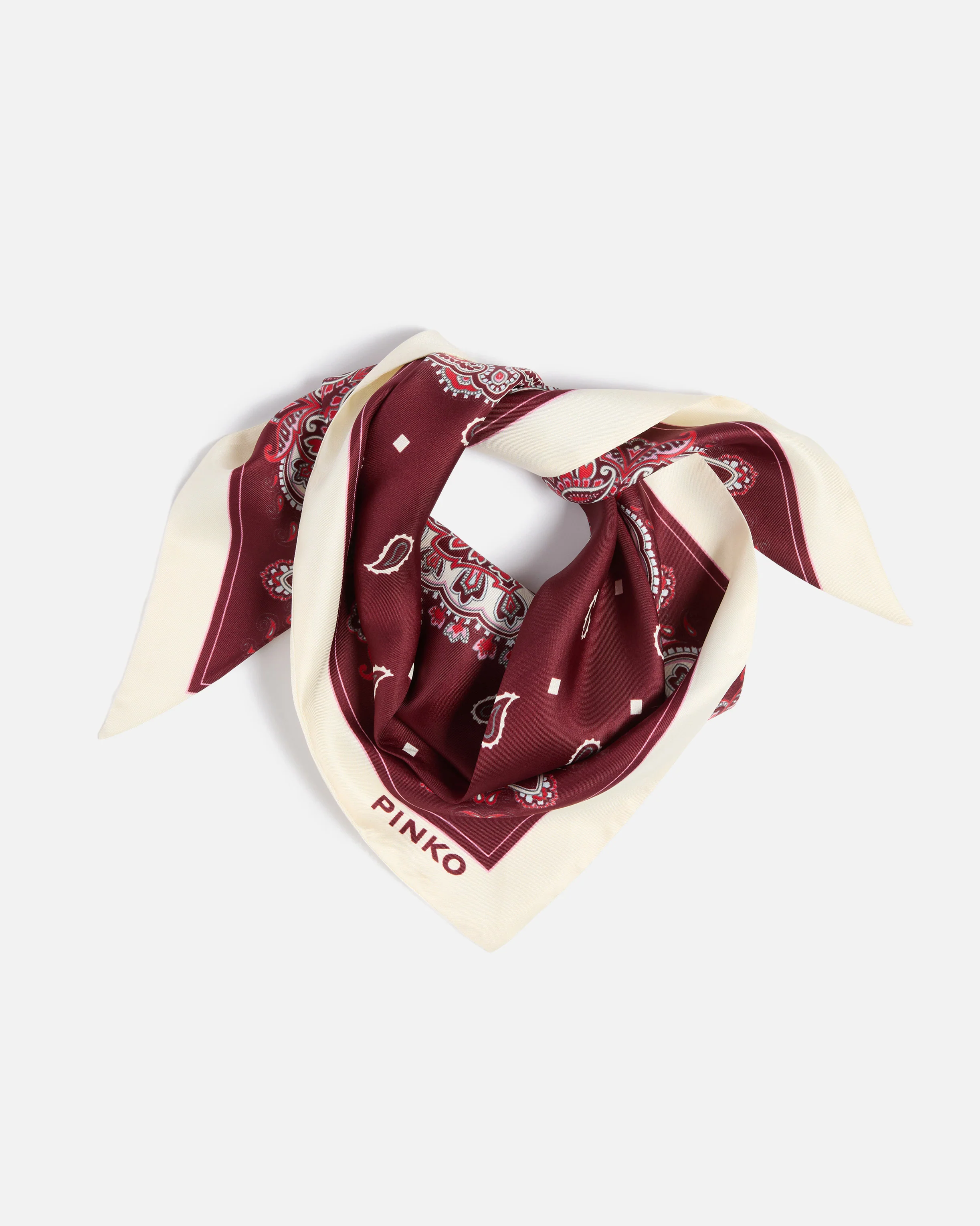 Triangular scarf with floral paisley print - Image 3
