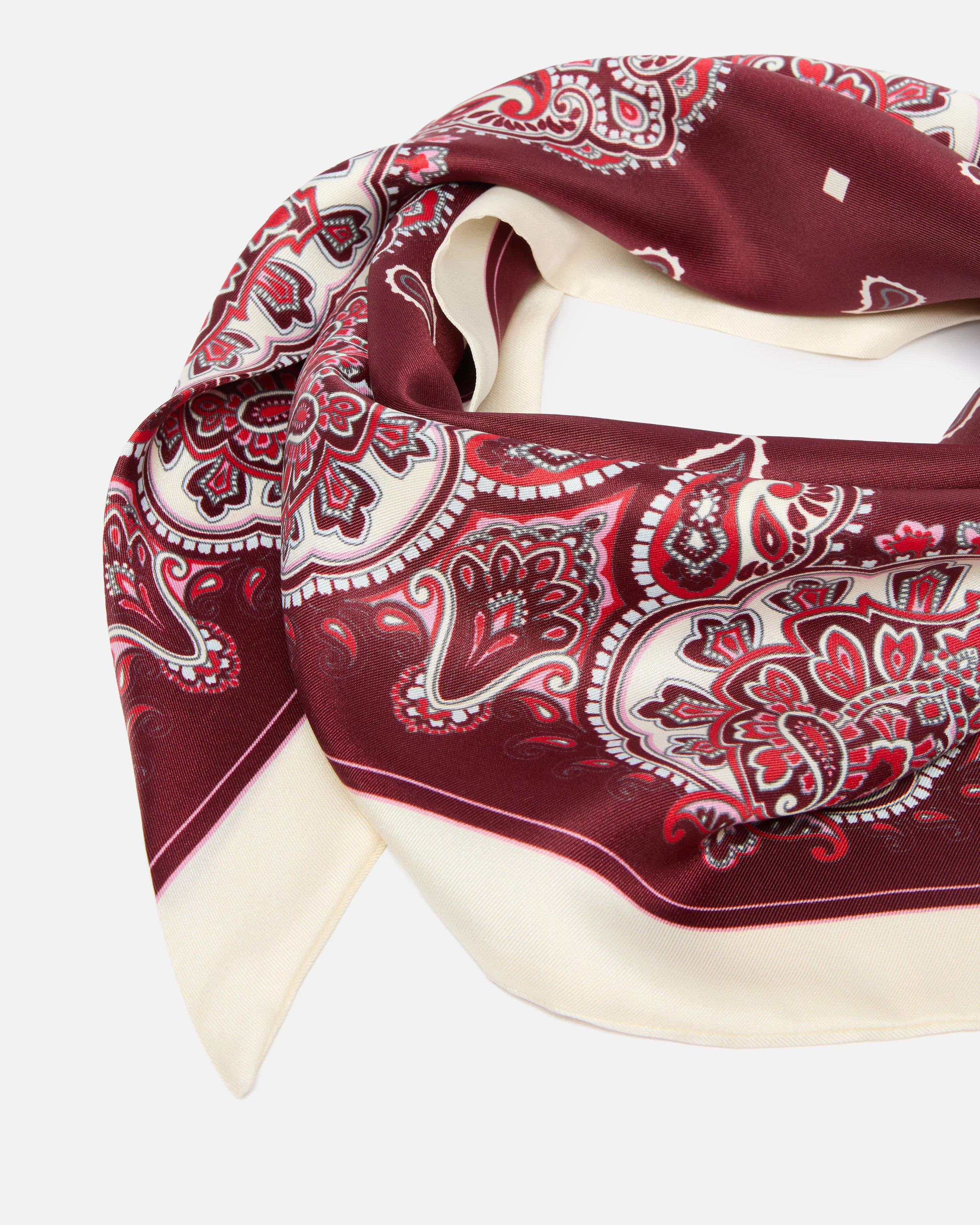 Triangular scarf with floral paisley print - Image 4