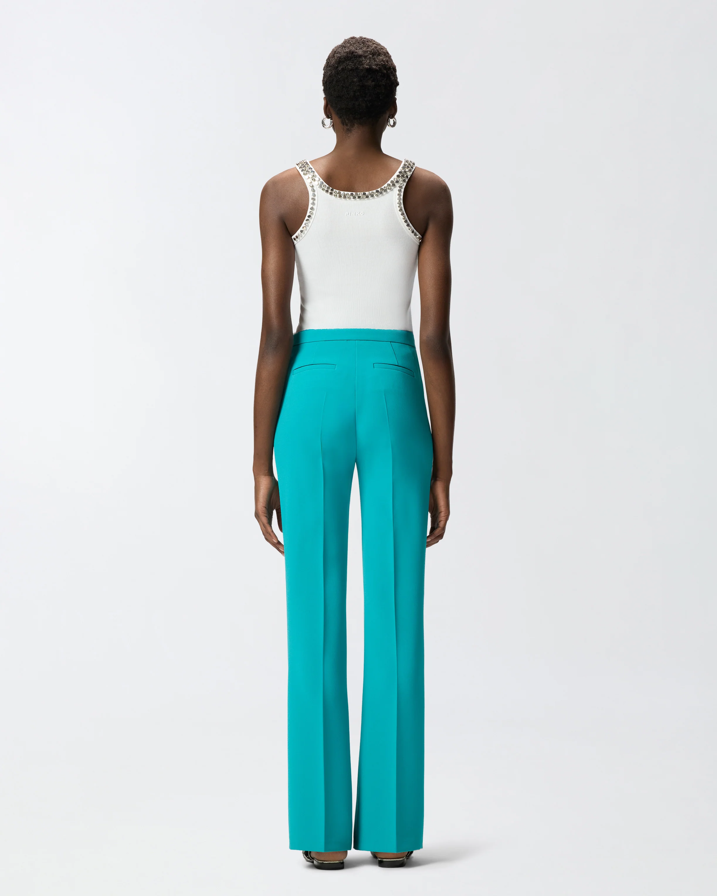 Trousers with pressed pleat detail - Image 3