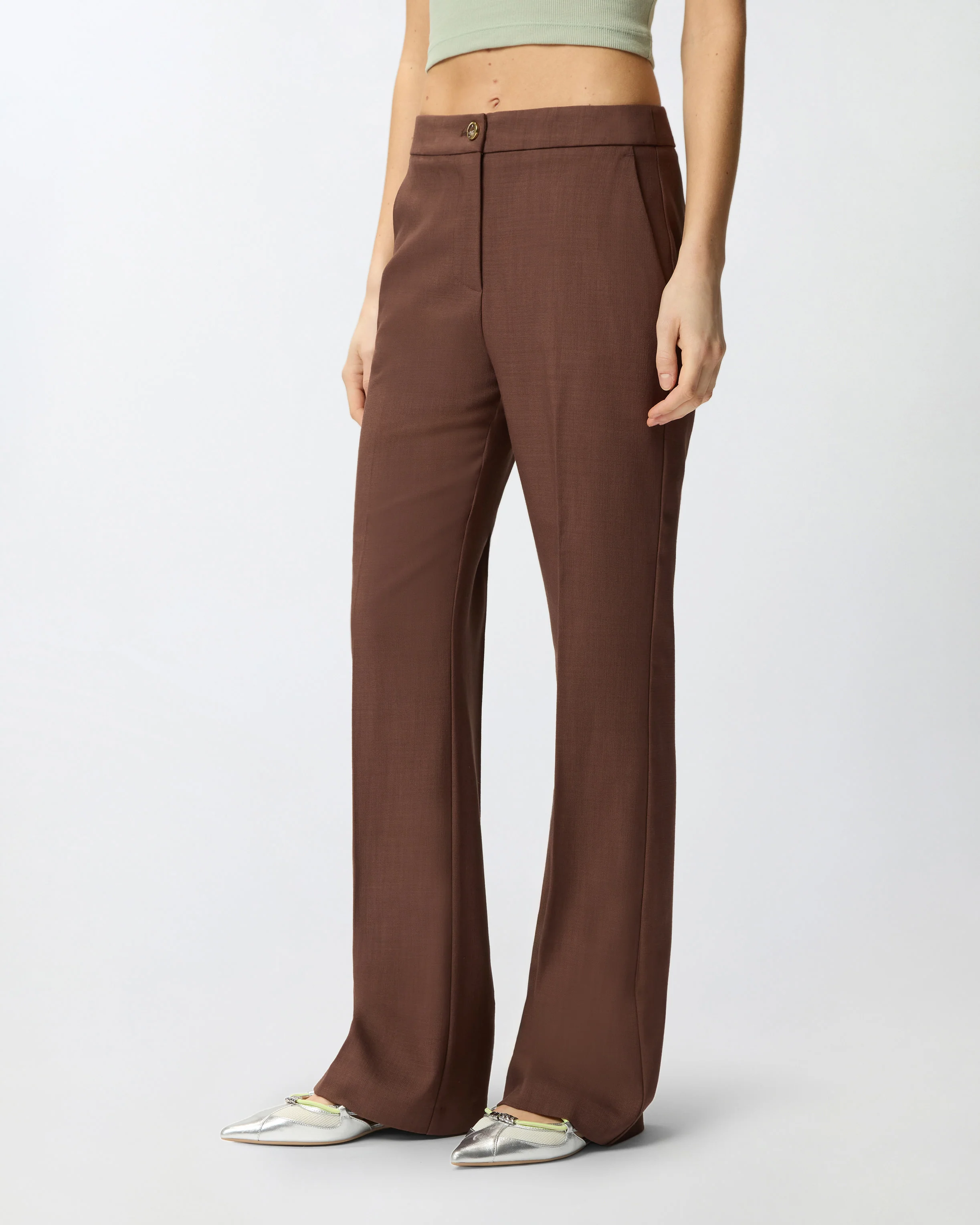 Trousers with pressed pleat detail - Image 2