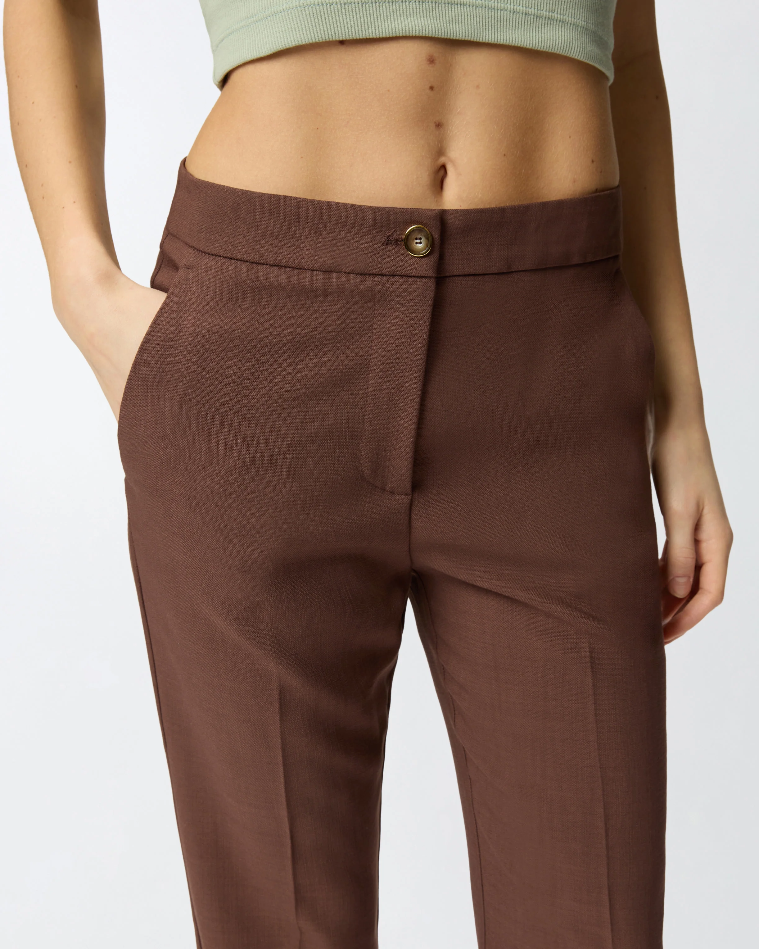 Trousers with pressed pleat detail - Image 4
