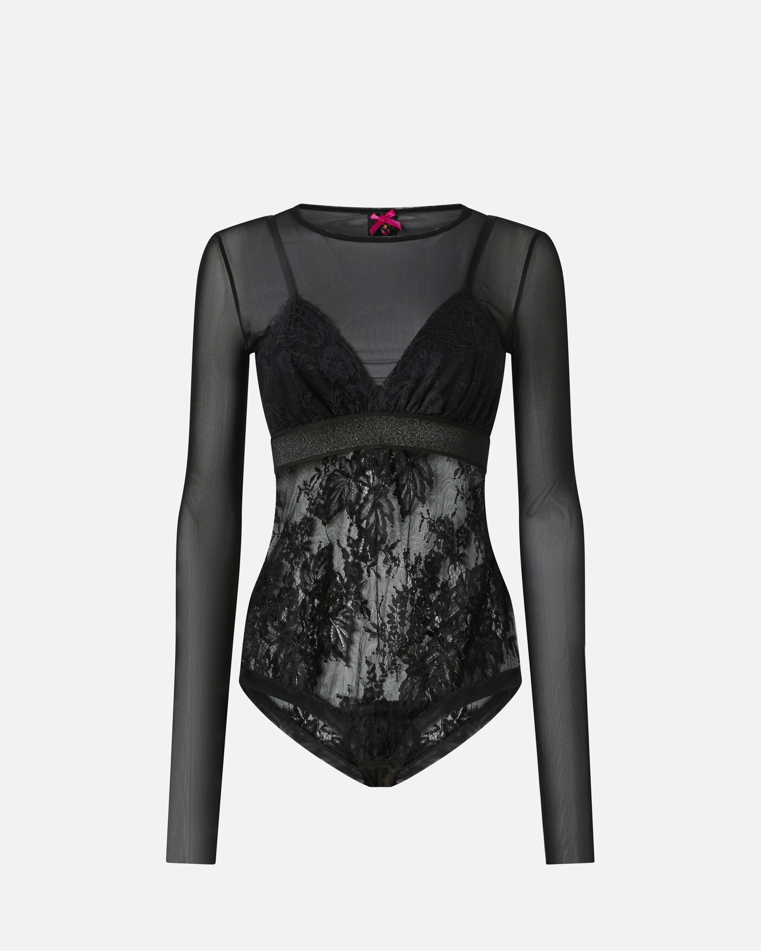 Tulle and lace knit bodysuit - Image 5