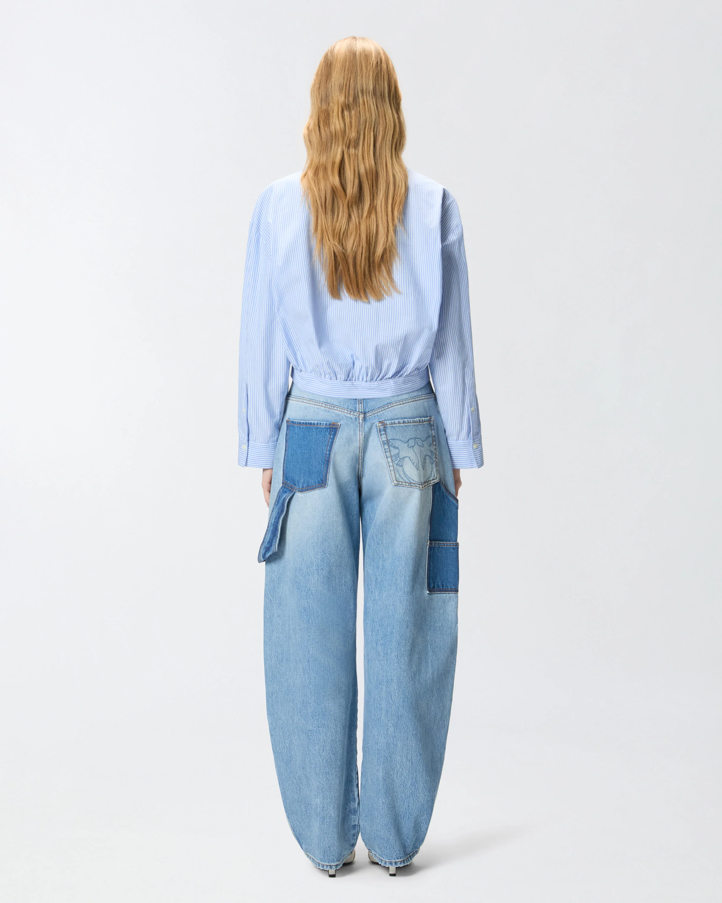 Two-tone balloon-fit jeans - Image 3