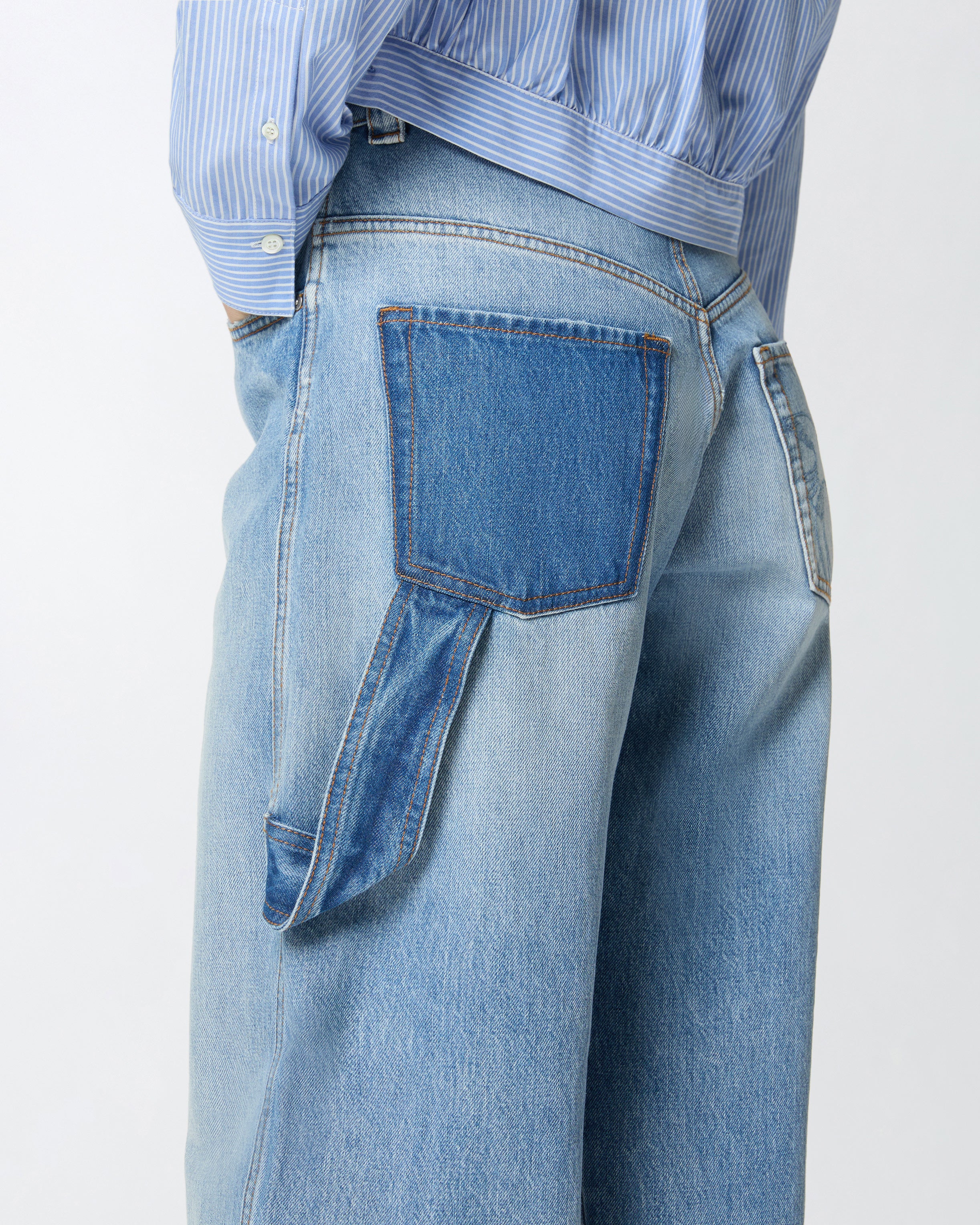 Two-tone balloon-fit jeans - Image 4