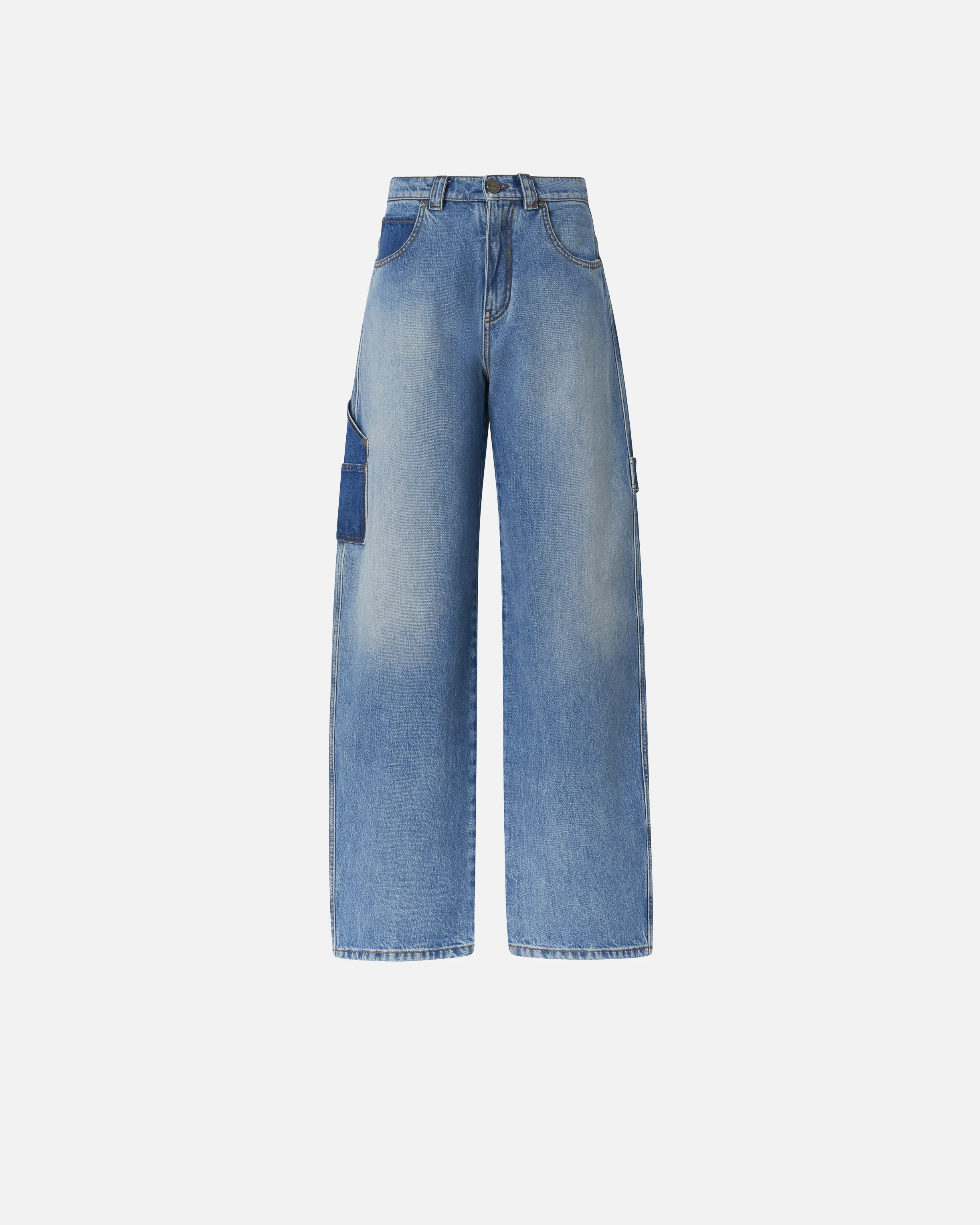 Two-tone balloon-fit jeans - Image 5