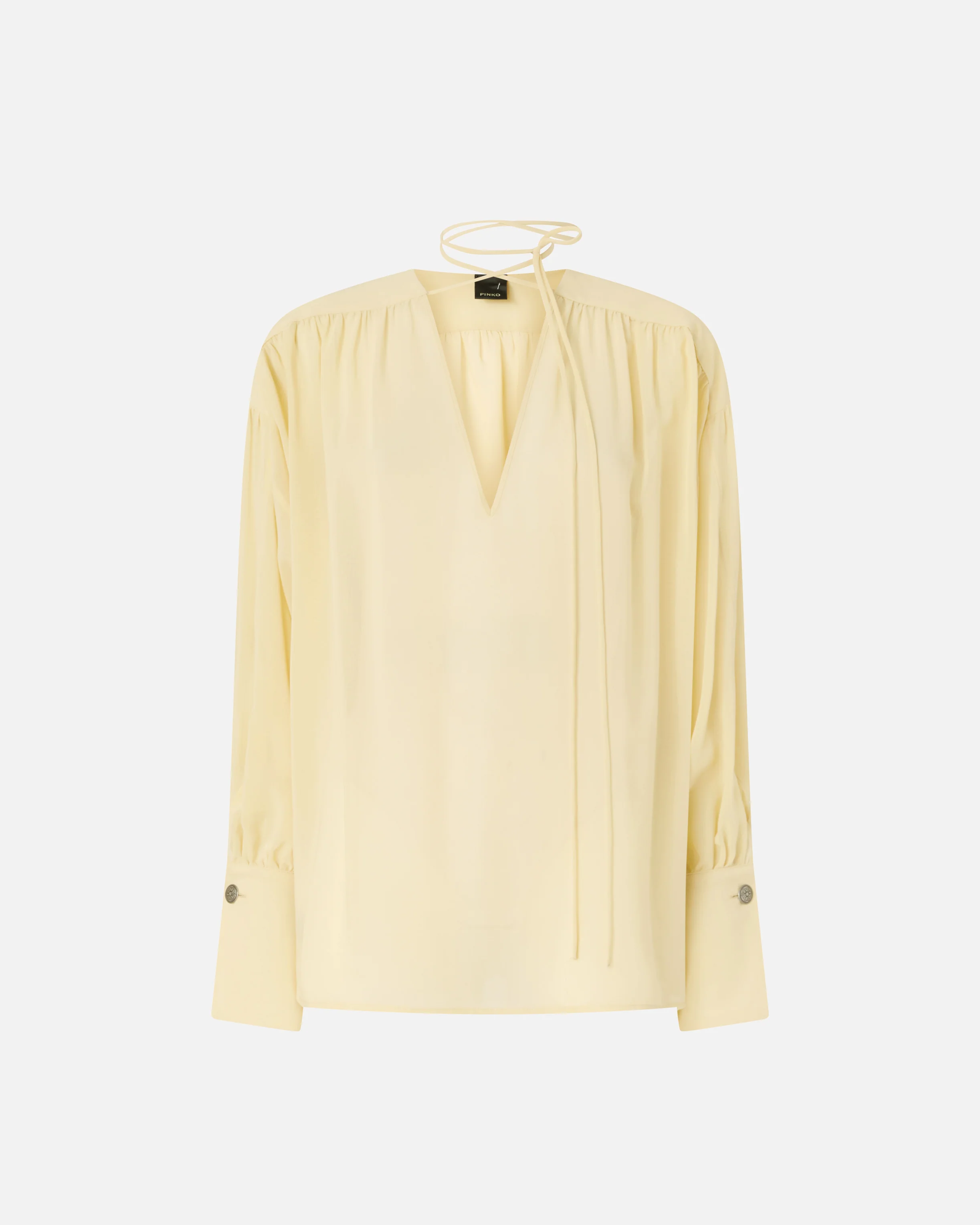 V-neck blouse with gathering - Image 5