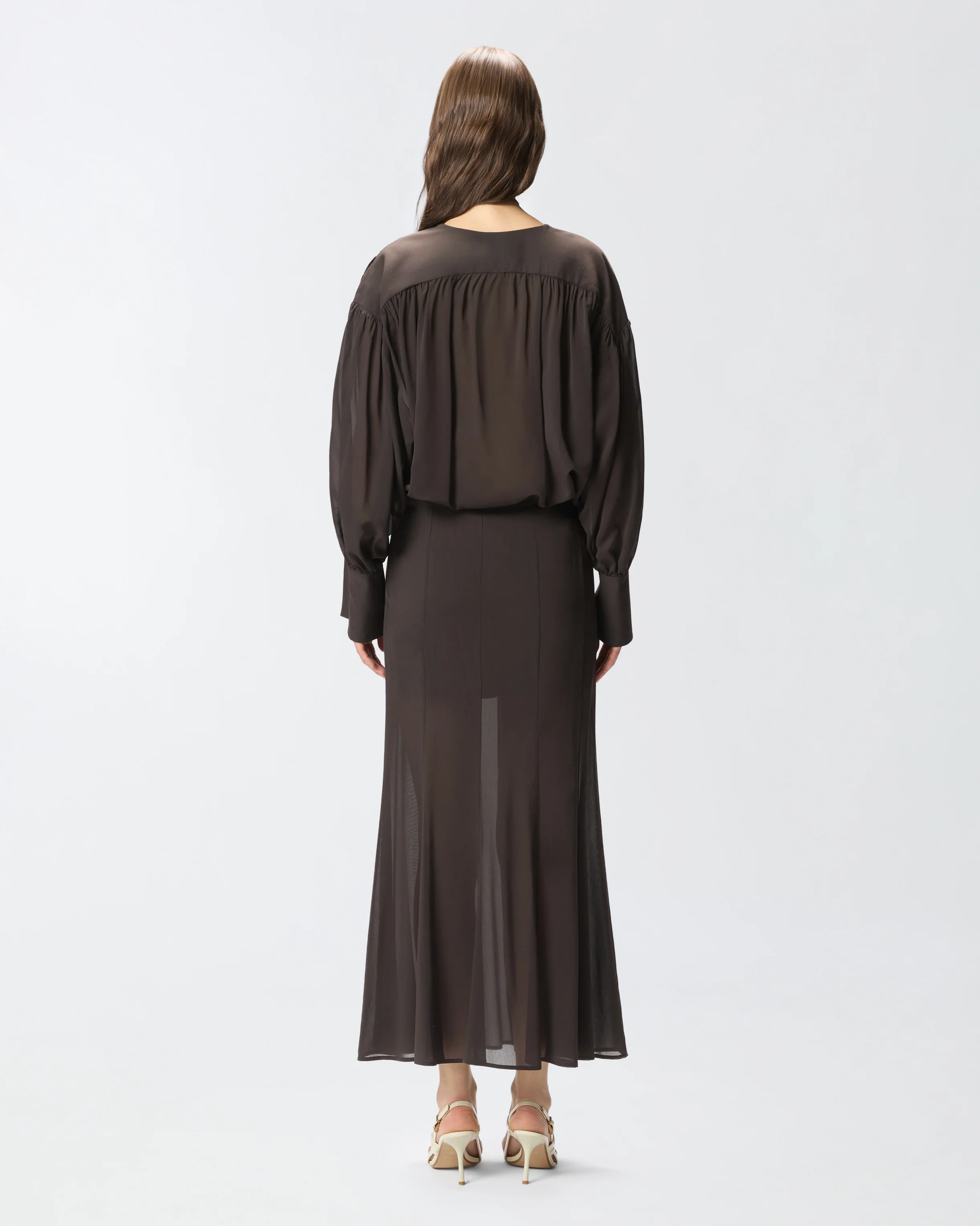 V-neck blouse with gathering - Image 3