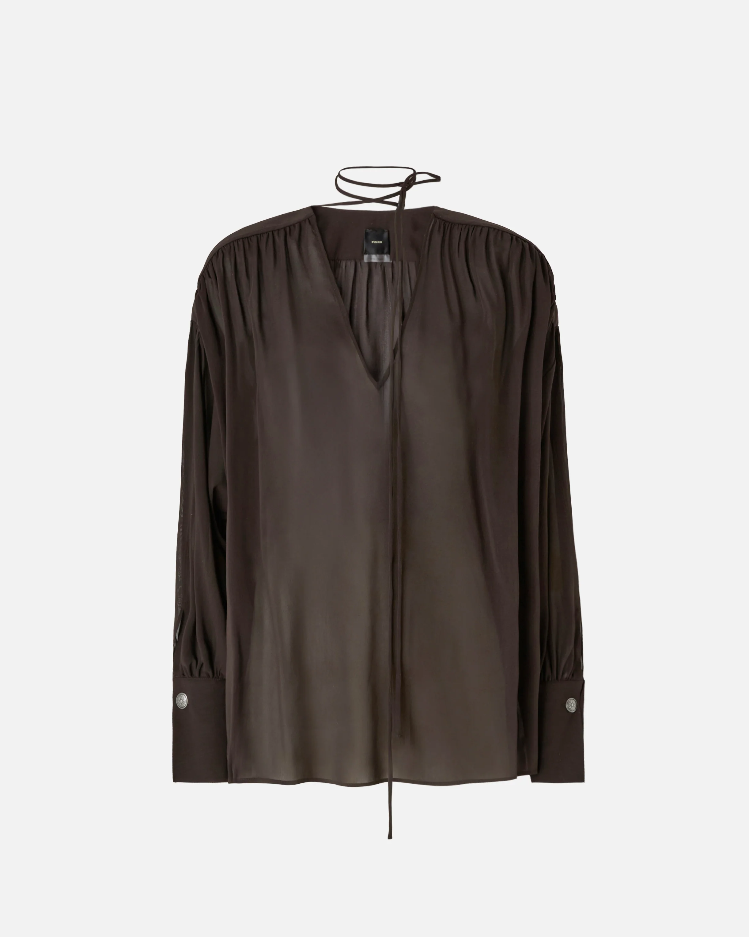 V-neck blouse with gathering - Image 5