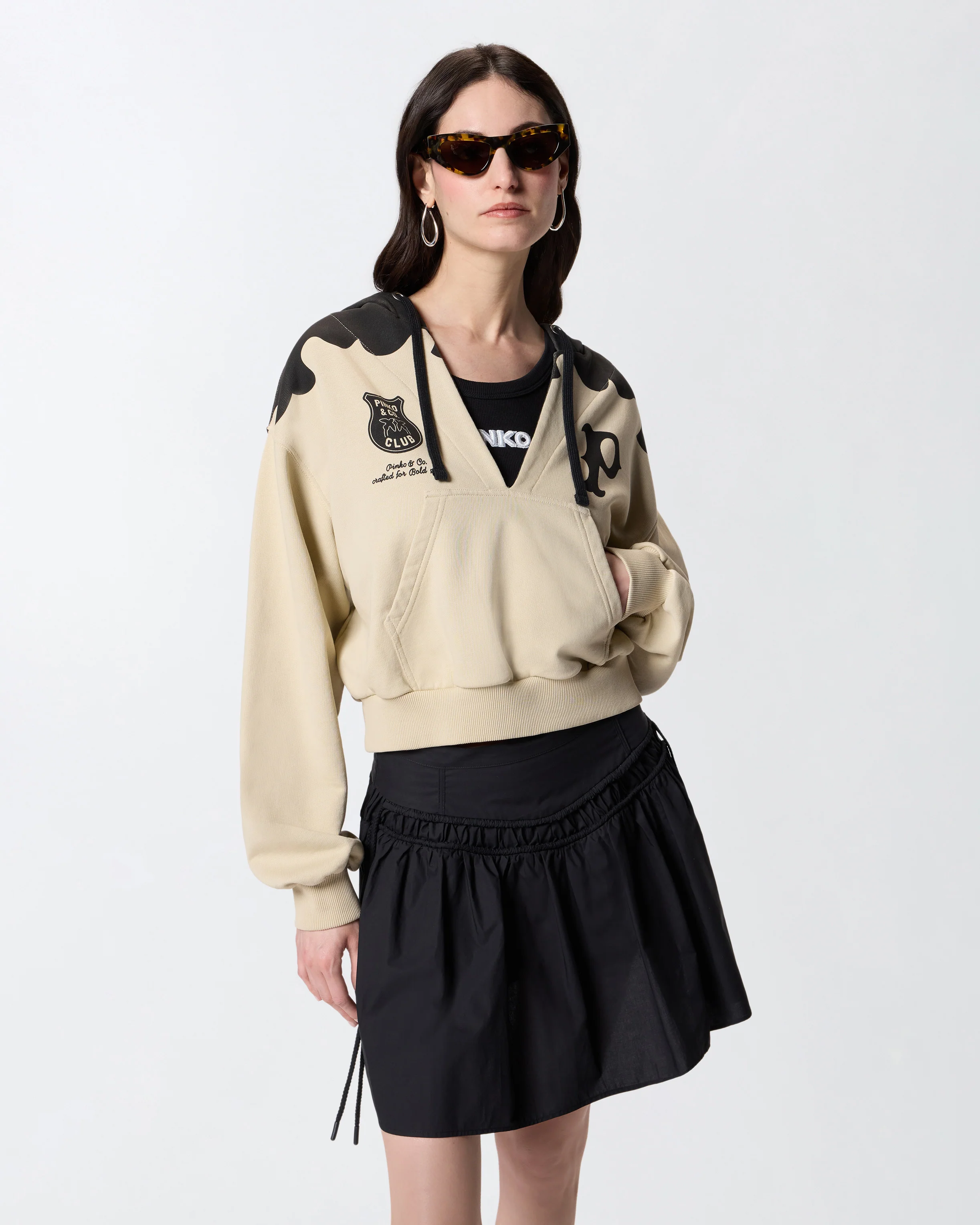 V-neck hoodie
