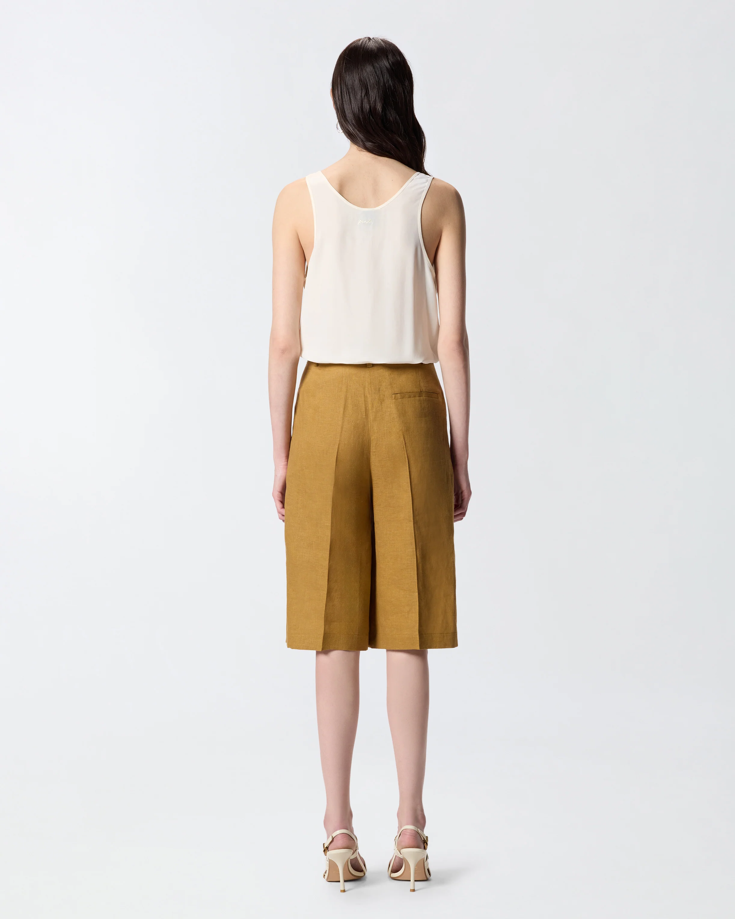 Vest top in sand wash silk - Image 3