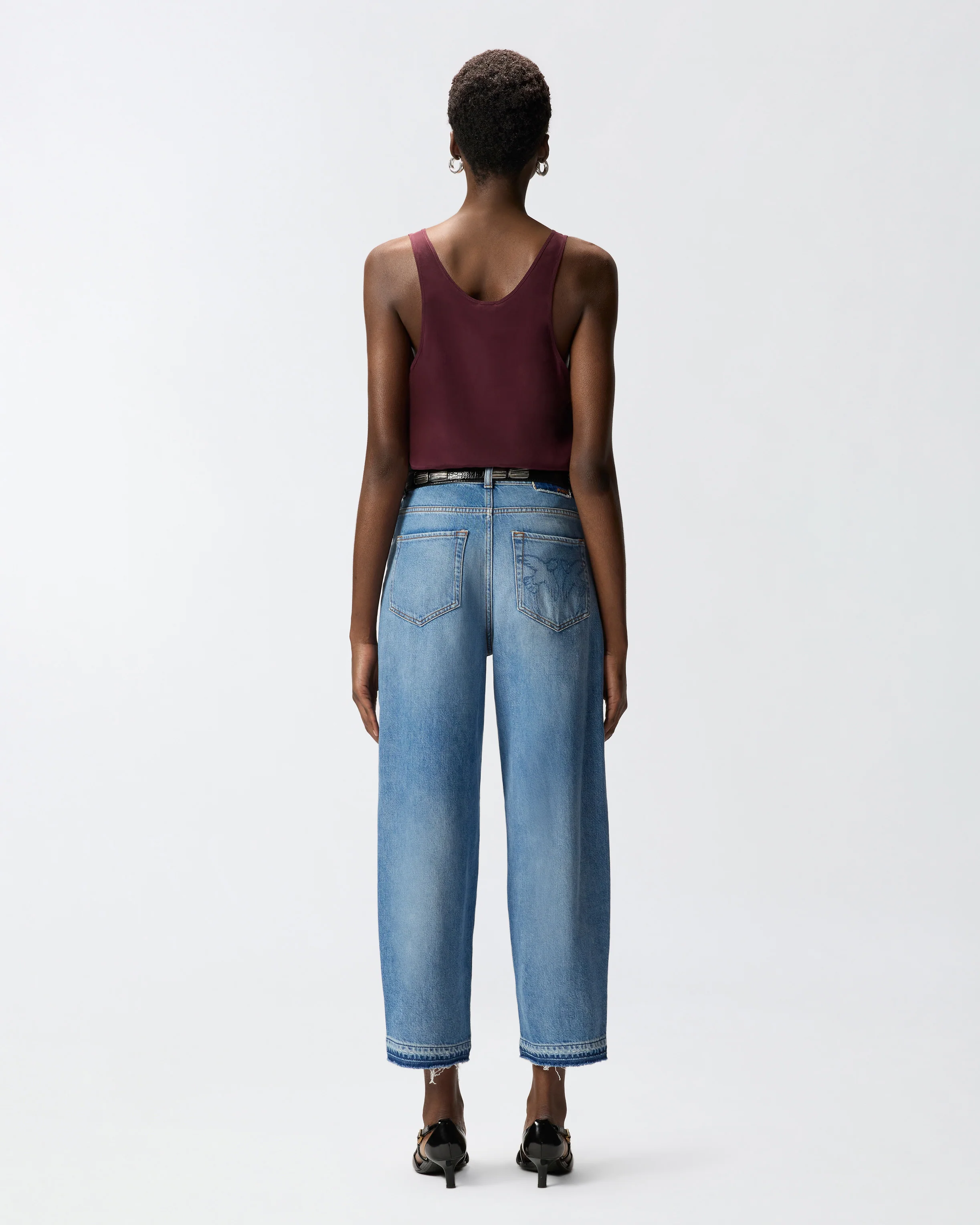 Vest top in sand wash silk - Image 3