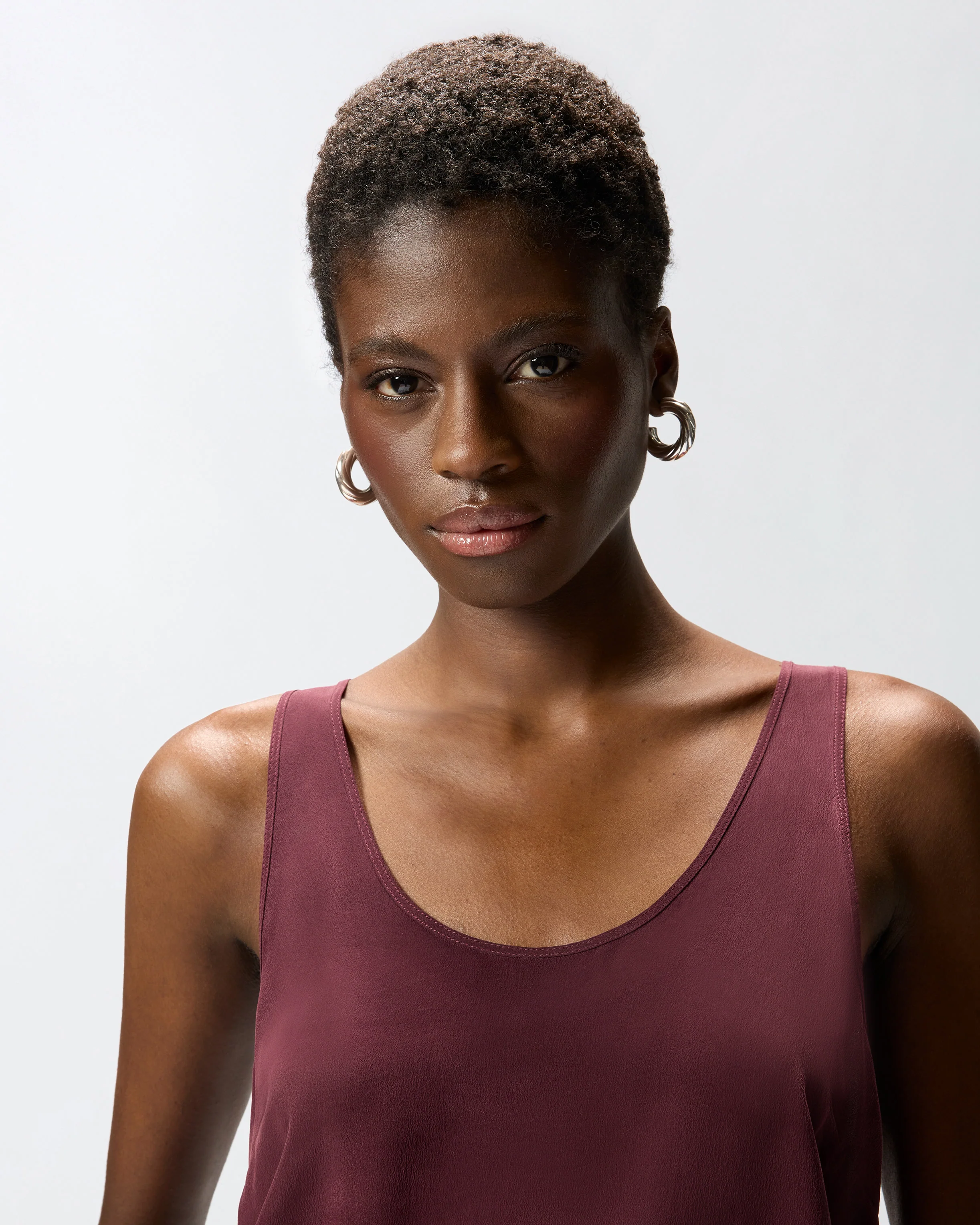 Vest top in sand wash silk - Image 4