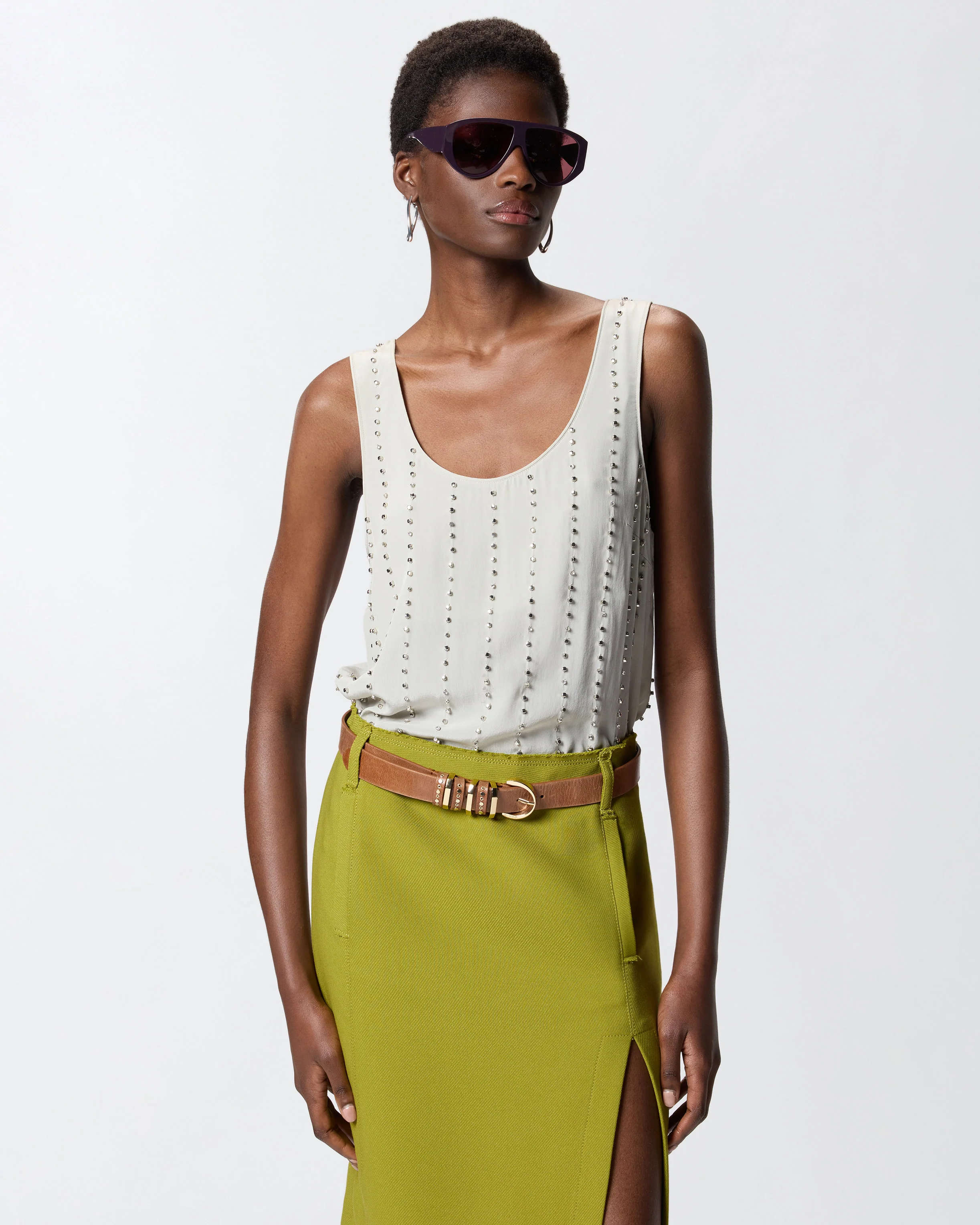 Vest top with jewel stripes