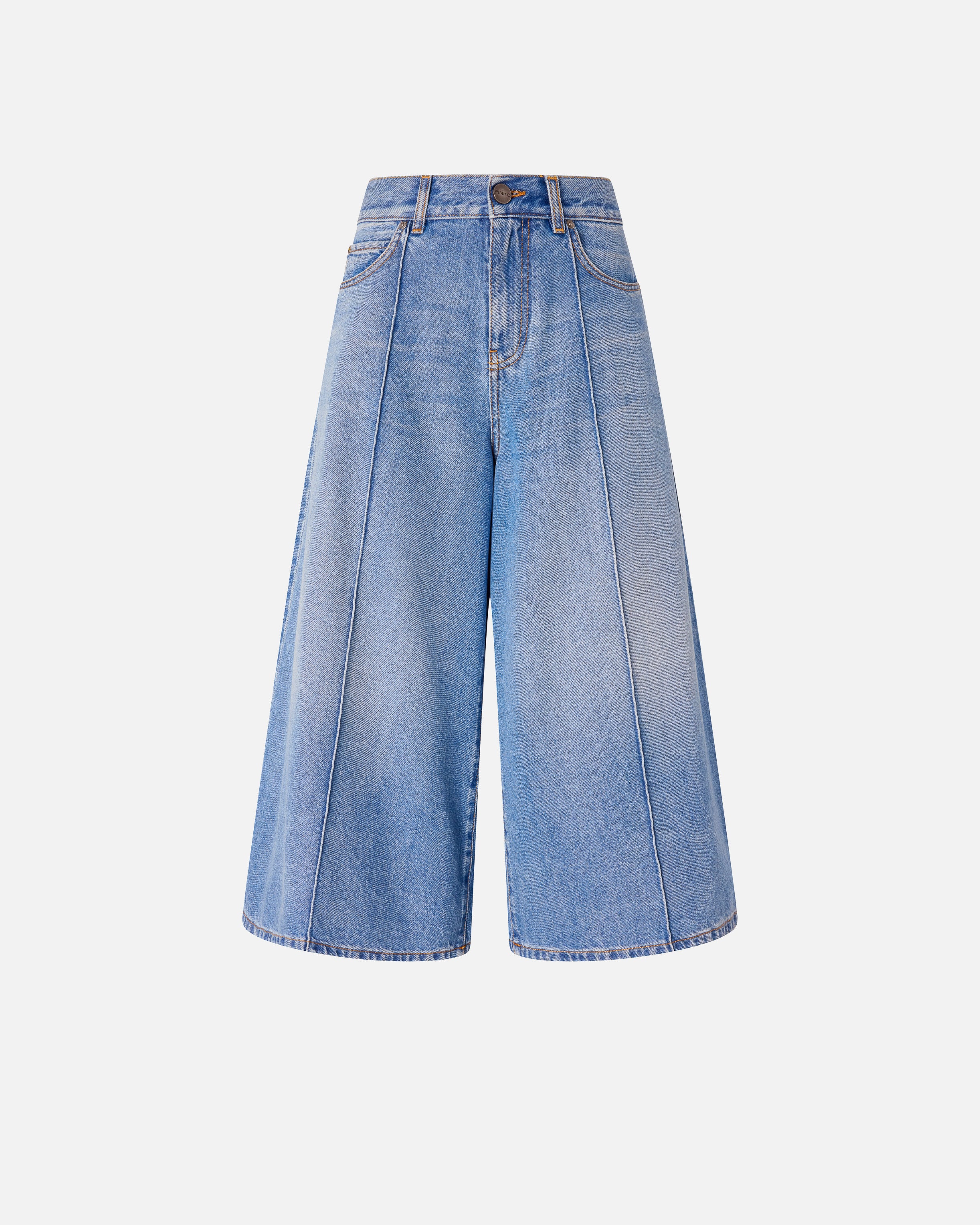 Wide-leg denim Bermuda shorts - Image 5