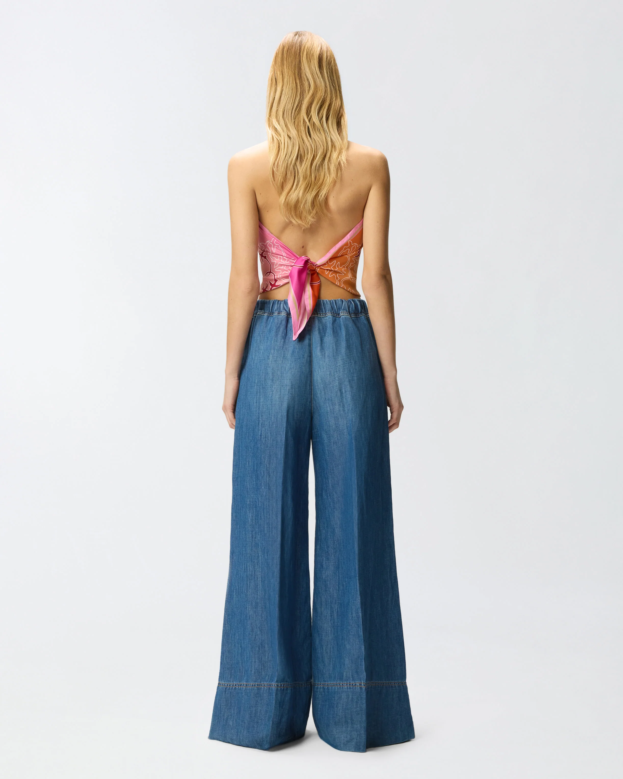 Wide-leg jeans in linen-blend denim - Image 3