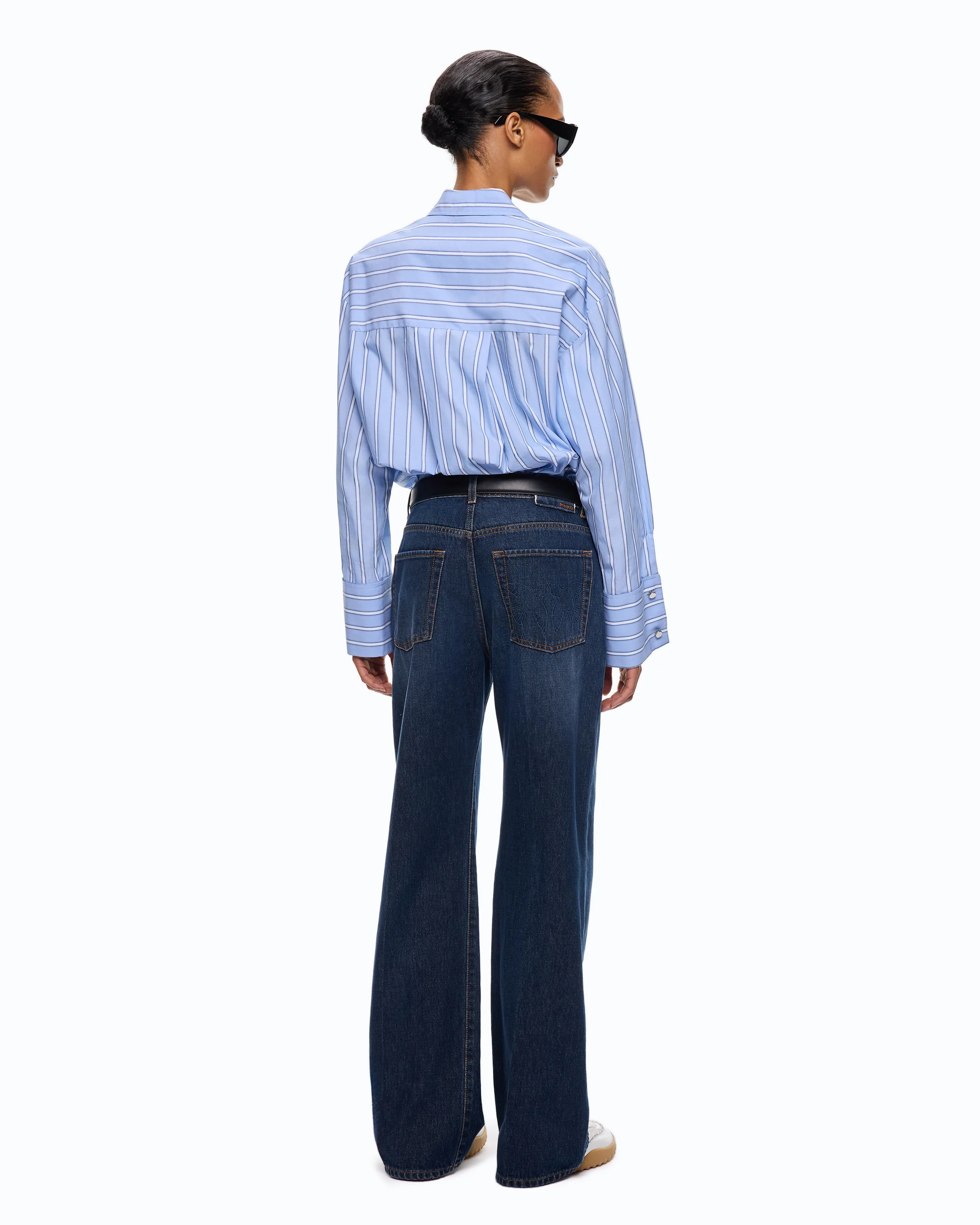 Wide-leg jeans with pressed creases - Image 4