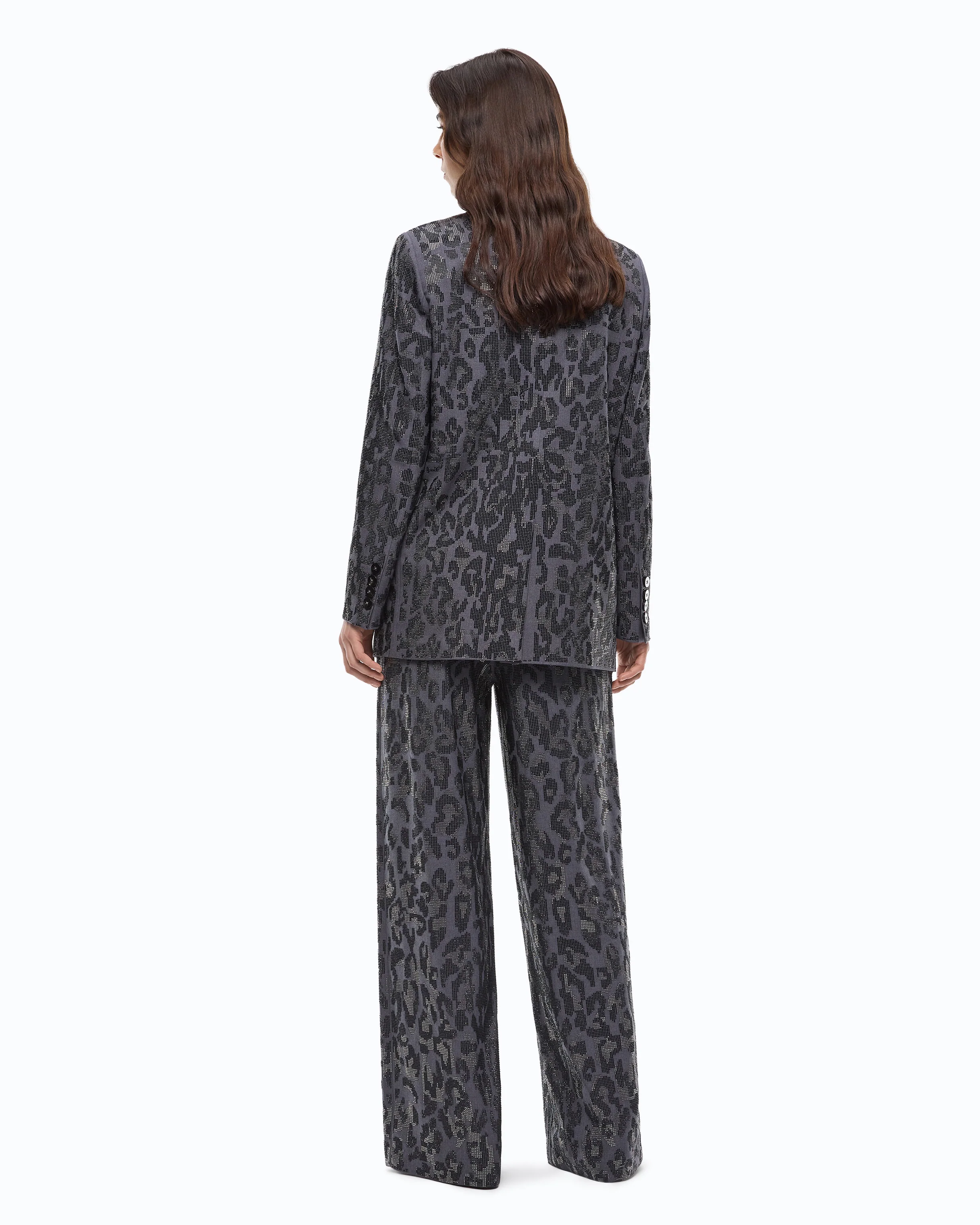 Wide leg trousers with animal print and micro-strass - Image 4