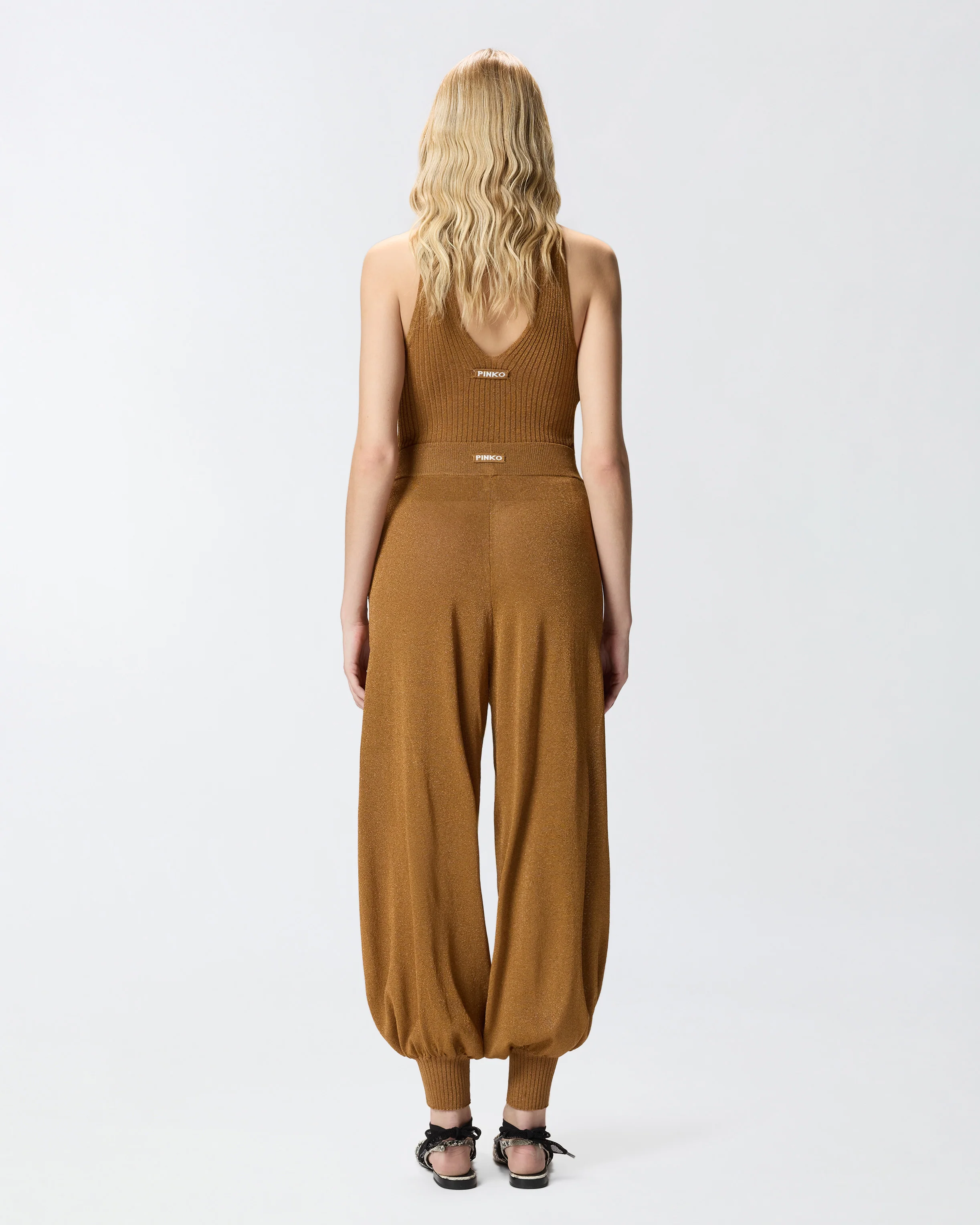 Wide-leg trousers with metallic yarn - Image 3
