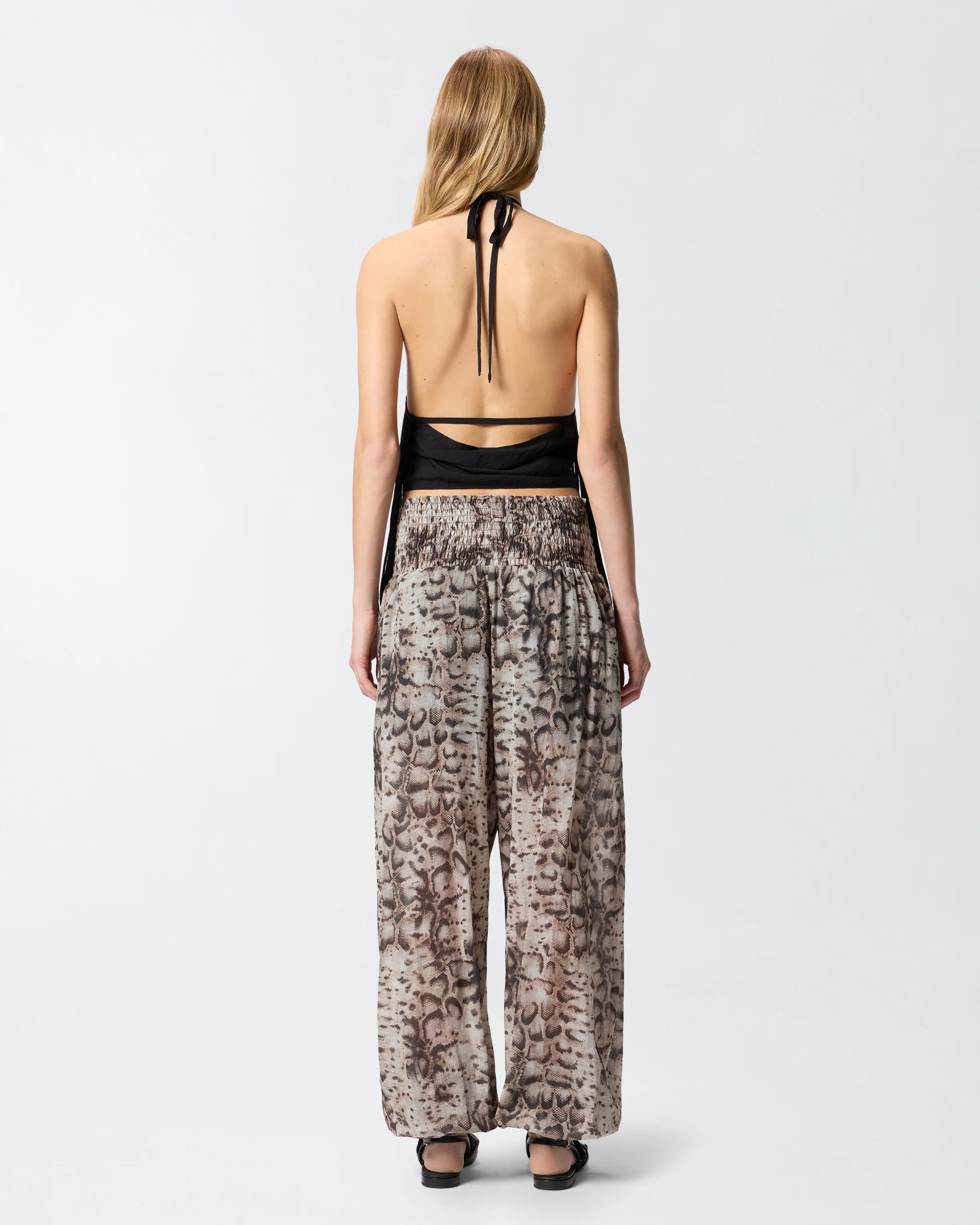 Wide-leg trousers with snake print - Image 3