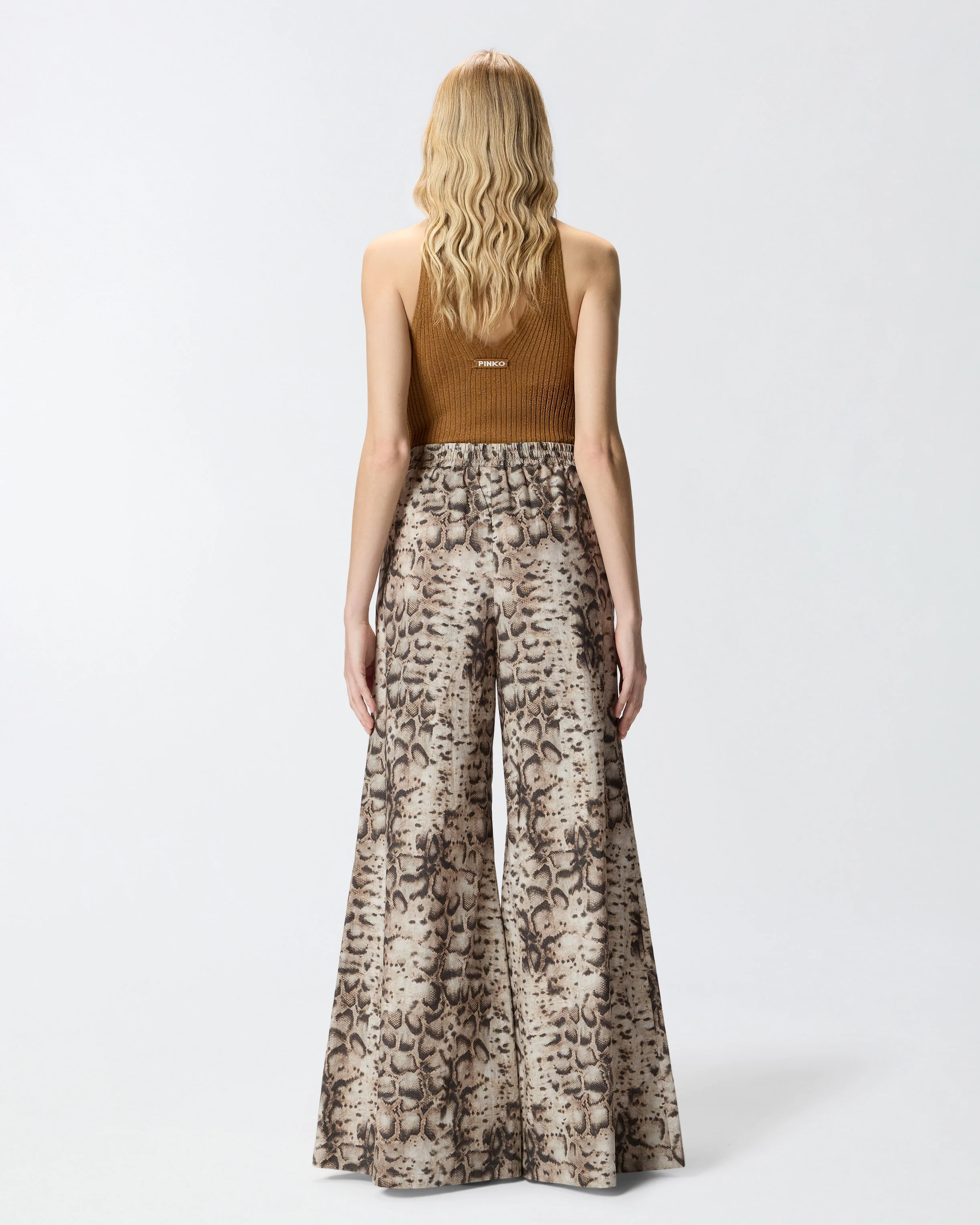 Wide-leg trousers with snake print - Image 3