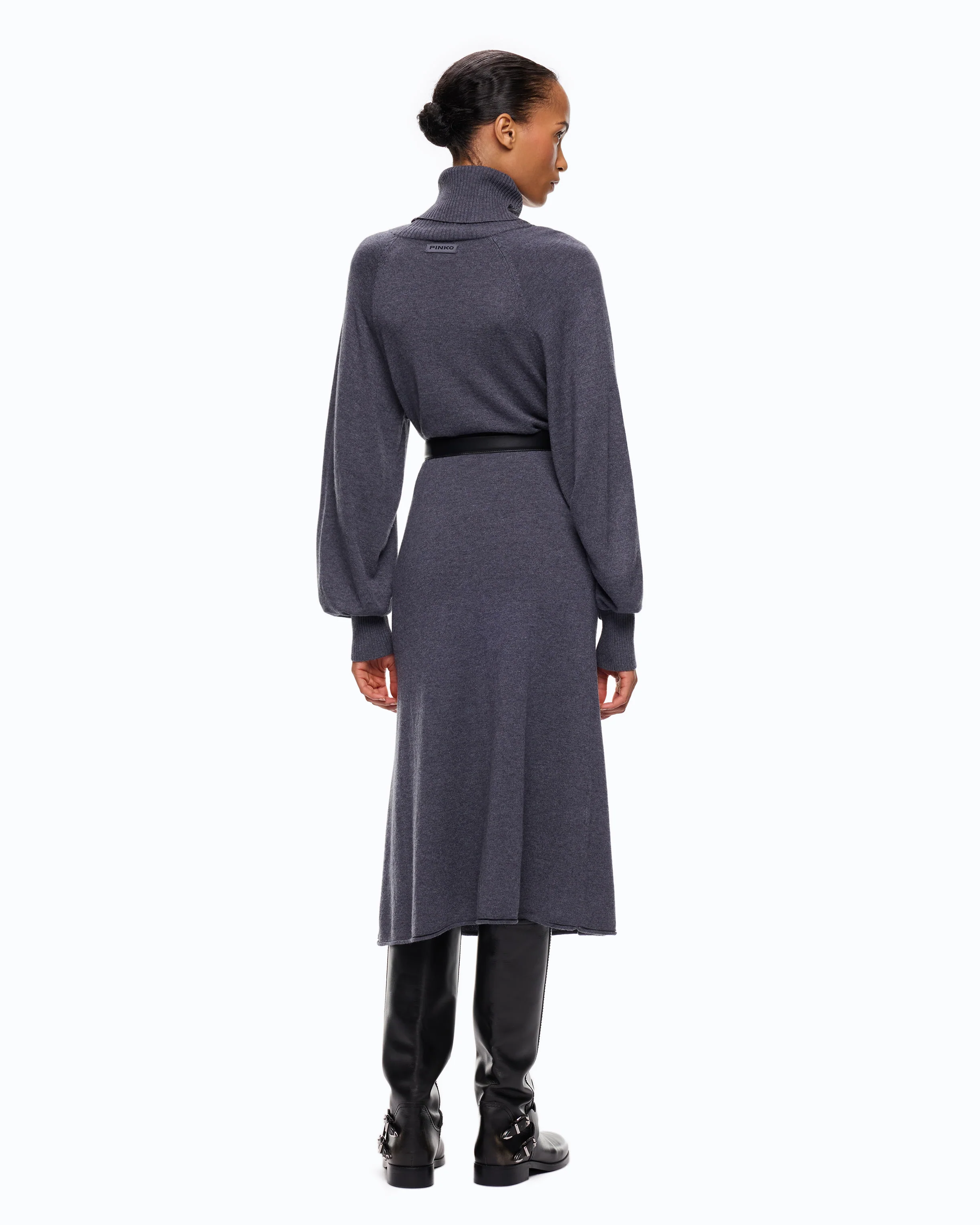Wool-blend turtleneck midi dress - Image 4