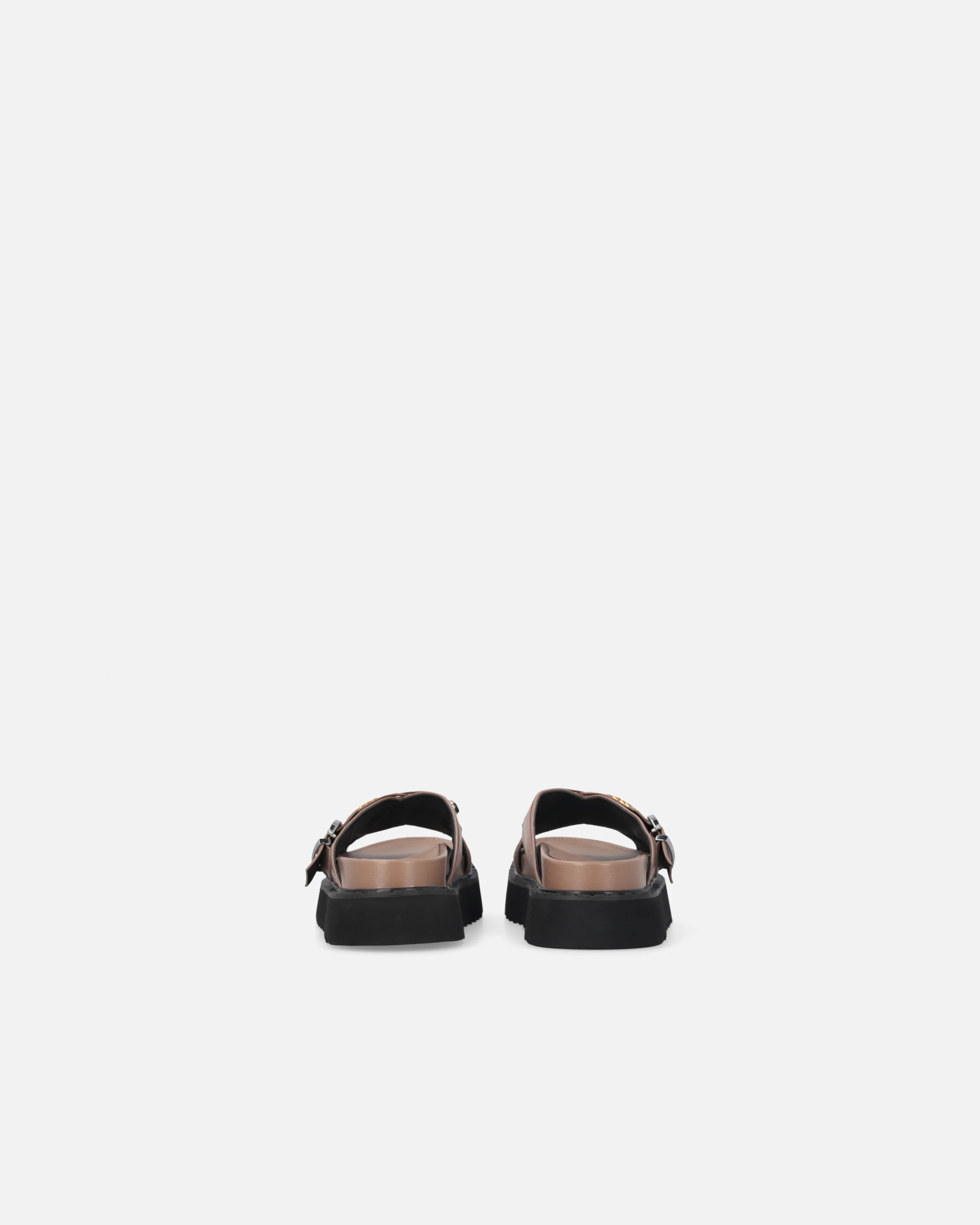 Woven nappa leather slip-on sandals with metallic rings - Image 8