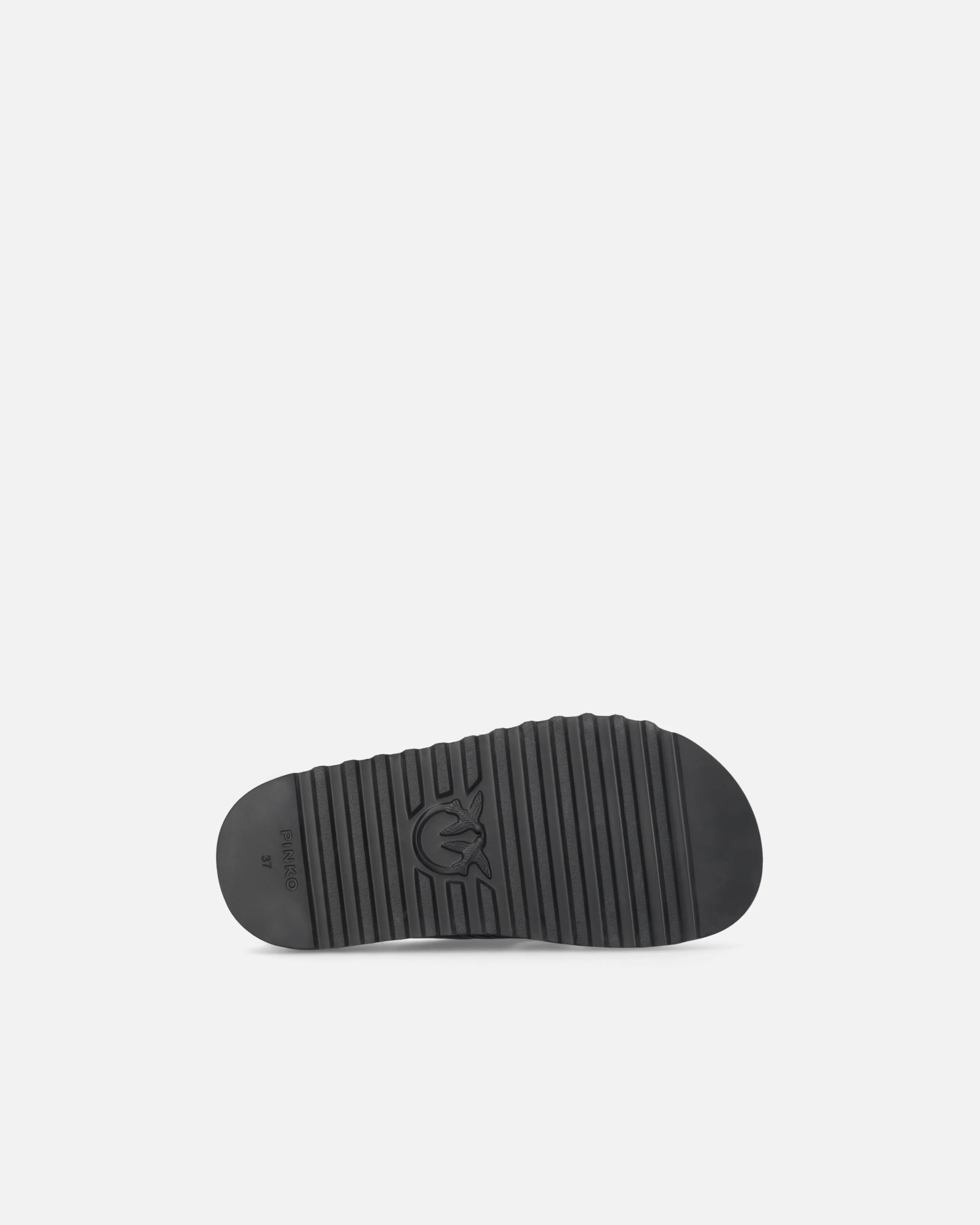 Woven nappa leather slip-on sandals with metallic rings - Image 7